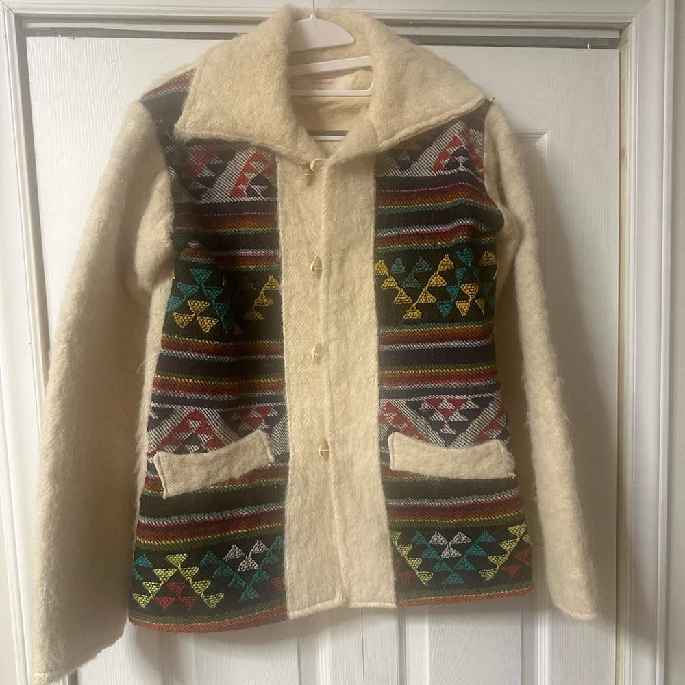 Nepal Vintage Boho Aztec wool medium